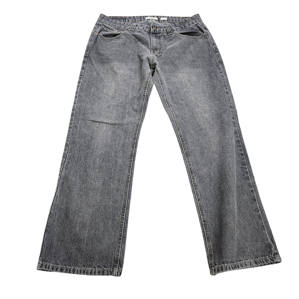 Revolution Jeans Mens 34x30 Gray Charcoal Wash Straight Leg Denim Casual Pants